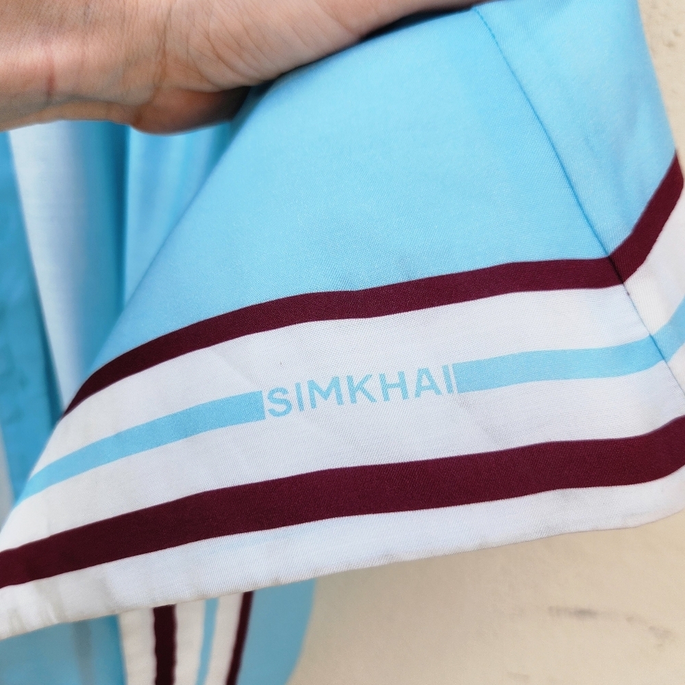 SIMKHAI Silk Short Sleeve Button Front Maxi Dress - Picture 4 of 9